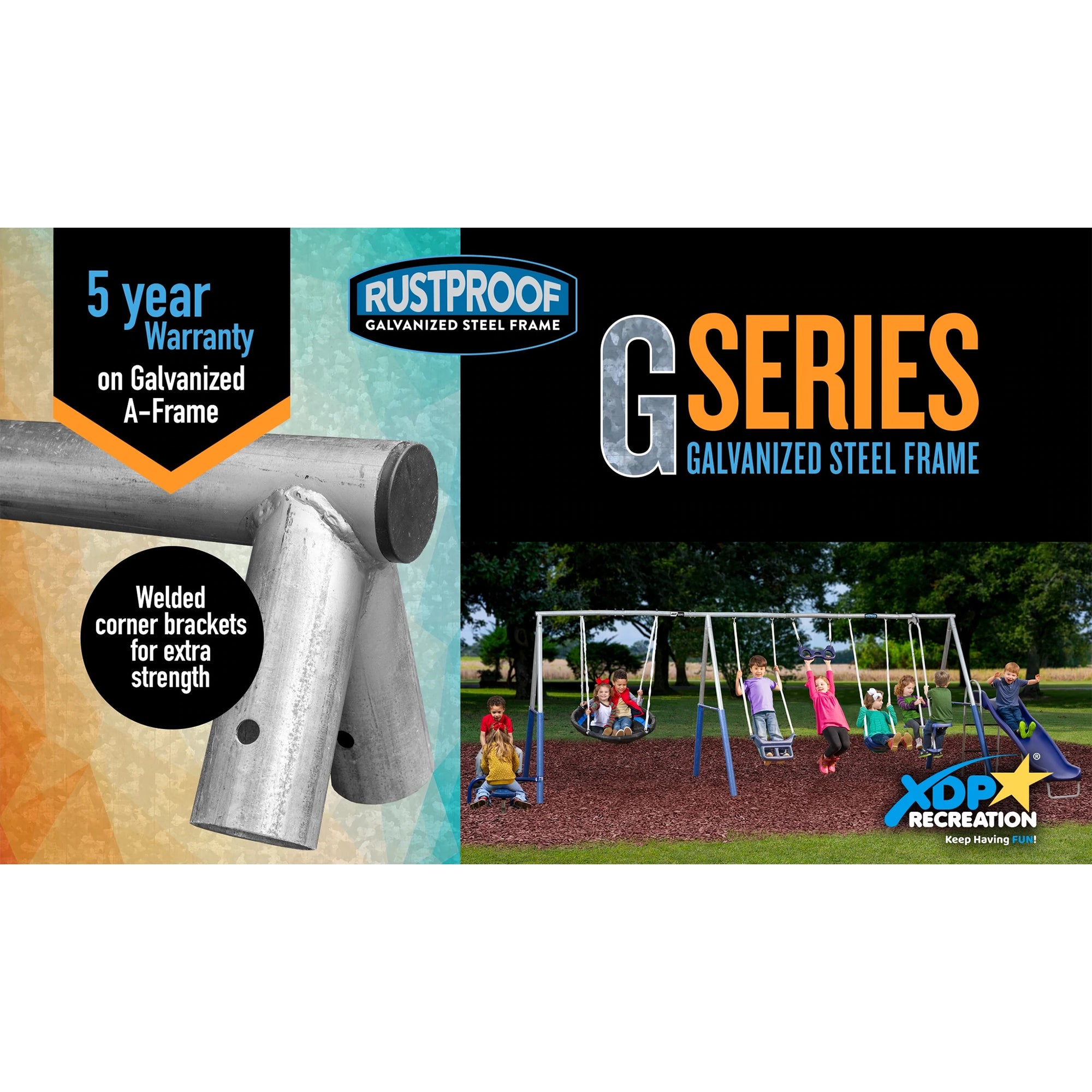 XDP Recreation Fun Swing Set w/See Saw, Super Disc, Swings, & Slide (For Parts) - VMInnovations