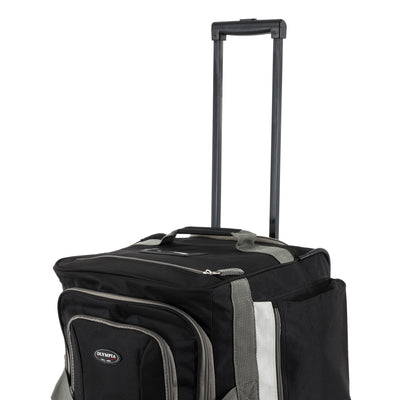 Olympia 26 Inch 8 Pocket U Shape Rolling Duffel Bag w/ Retractable Handle, Black - VMInnovations