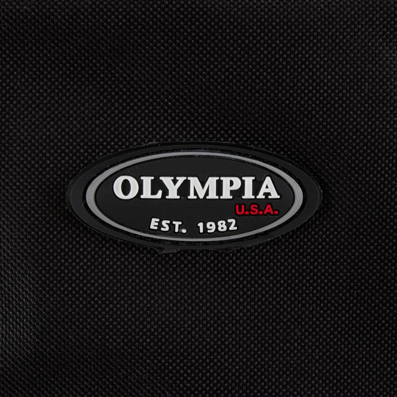 Olympia 26 Inch 8 Pocket U Shape Rolling Duffel Bag w/ Retractable Handle, Black