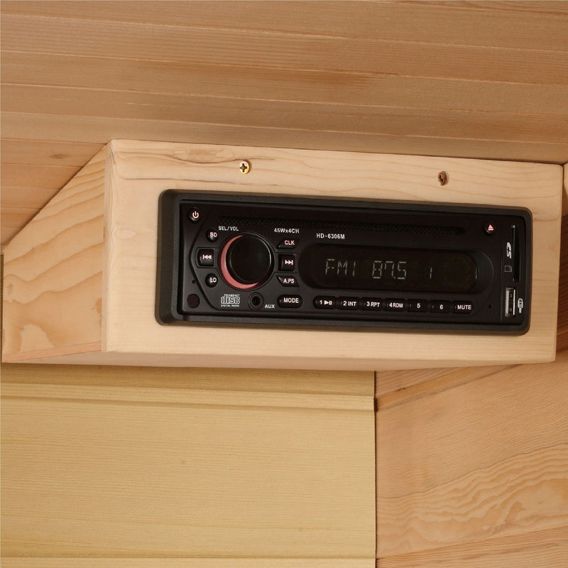 DYNAMIC SAUNAS Toulouse 2 Person Infrared Sauna w/Speakers, Canadian Hemlock