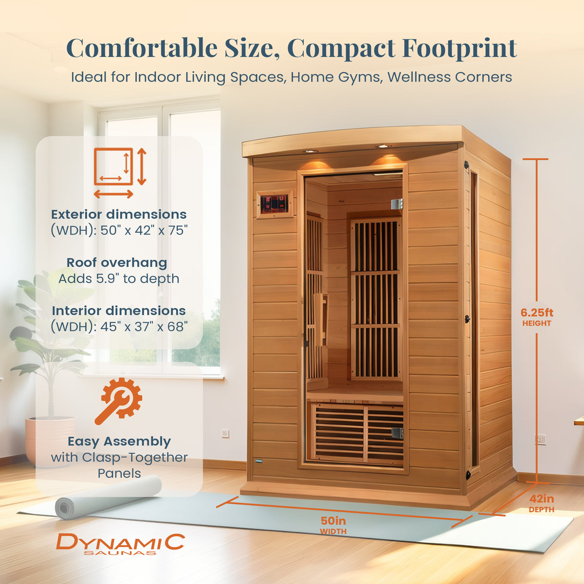 Toulouse 2 Person Infrared Sauna w/Speakers, Canadian Hemlock (Open Box)