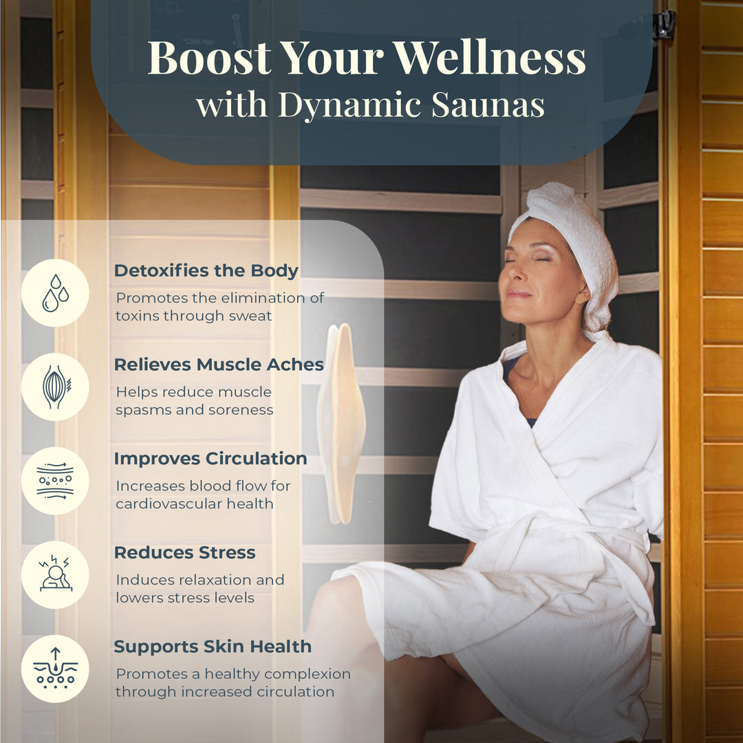 Dynamic Saunas Toulouse 2 Person Infrared Sauna w/Speakers, Canadian Hemlock