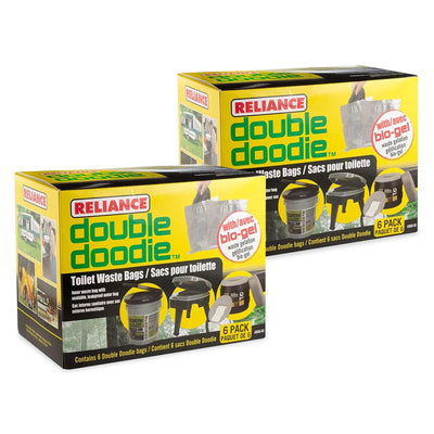 Reliance Products Double Doodie Portable Toilet Waste Bags w/Bio Gel (12 Pack)