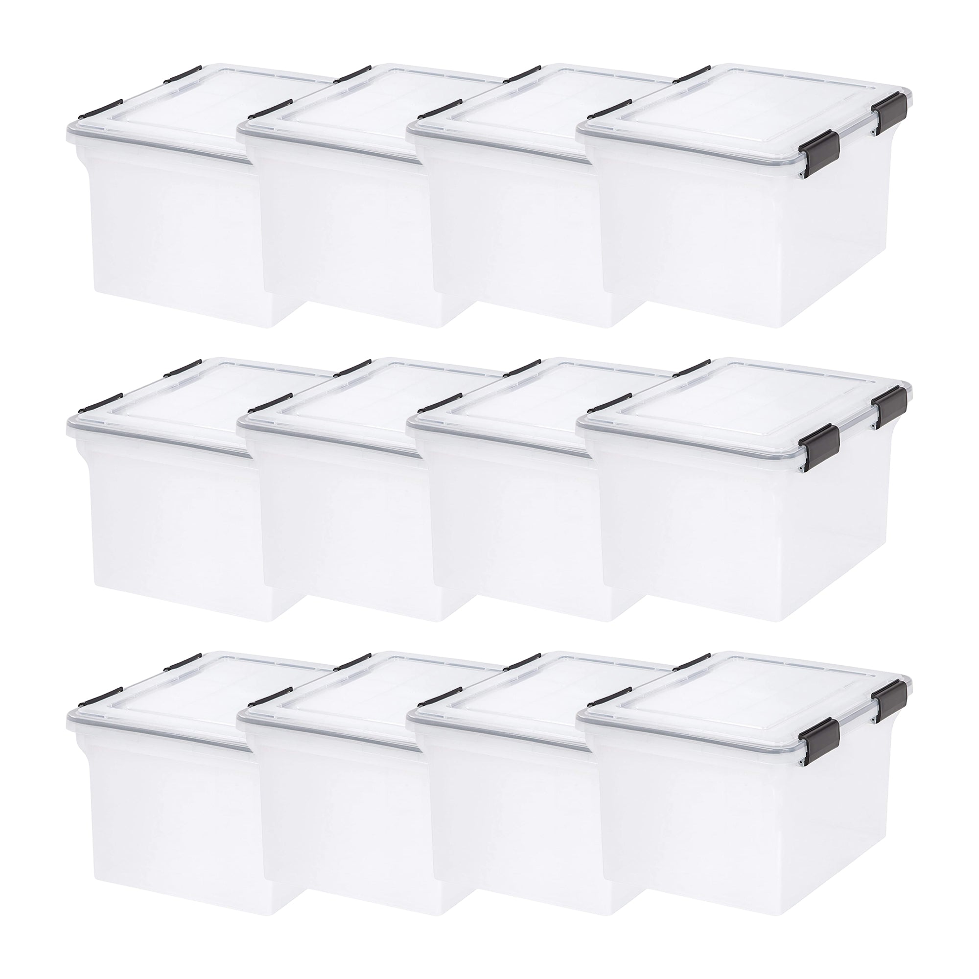 IRIS USA 32qt Letter & Legal Size Weather Tight Storage Container (12 Pack)