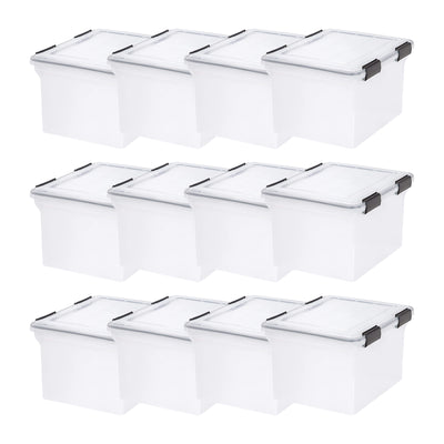 IRIS USA 32qt Letter & Legal Size Weather Tight Storage Container (12 Pack)