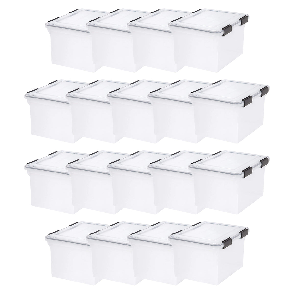IRIS USA 32qt Letter & Legal Size Weather Tight Storage Container (18 Pack)
