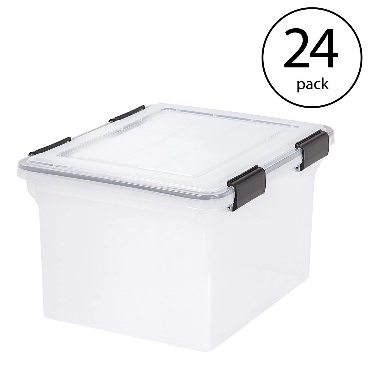 IRIS USA 32qt Letter & Legal Size Weather Tight Storage Container (24 Pack)
