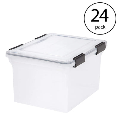 IRIS USA 32qt Letter & Legal Size Weather Tight Storage Container (24 Pack)
