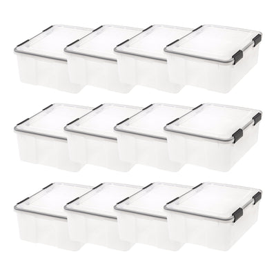 IRIS USA 30.6qt Clear Plastic Weathertight Plastic Storage Container (12 Pack)