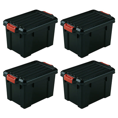 IRIS USA 21 Quart Heavy Duty Latching Storage Totes w/Reinforced Lids (4 Pack)