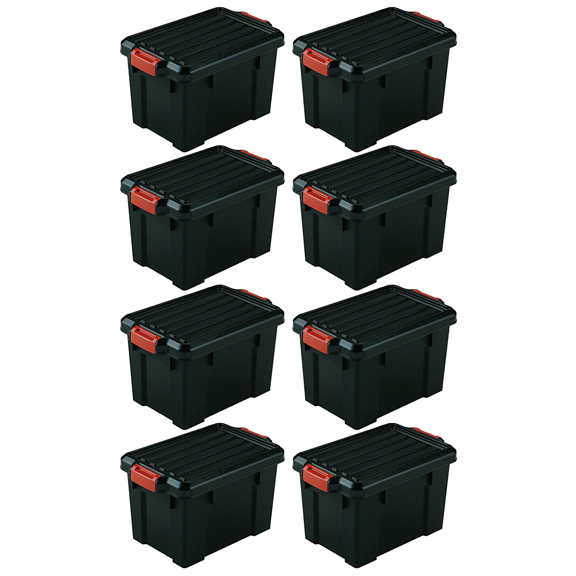 IRIS USA 21 Quart Heavy Duty Latching Storage Totes w/Reinforced Lids (8 Pack)