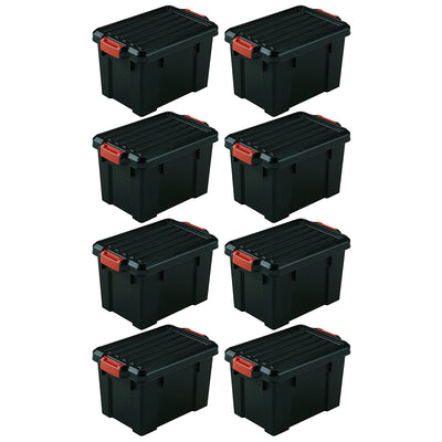 IRIS USA 21 Quart Heavy Duty Latching Storage Totes w/Reinforced Lids (8 Pack)