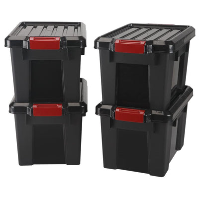 IRIS USA 21 Quart Heavy Duty Latching Storage Totes w/Reinforced Lids (12 Pack)
