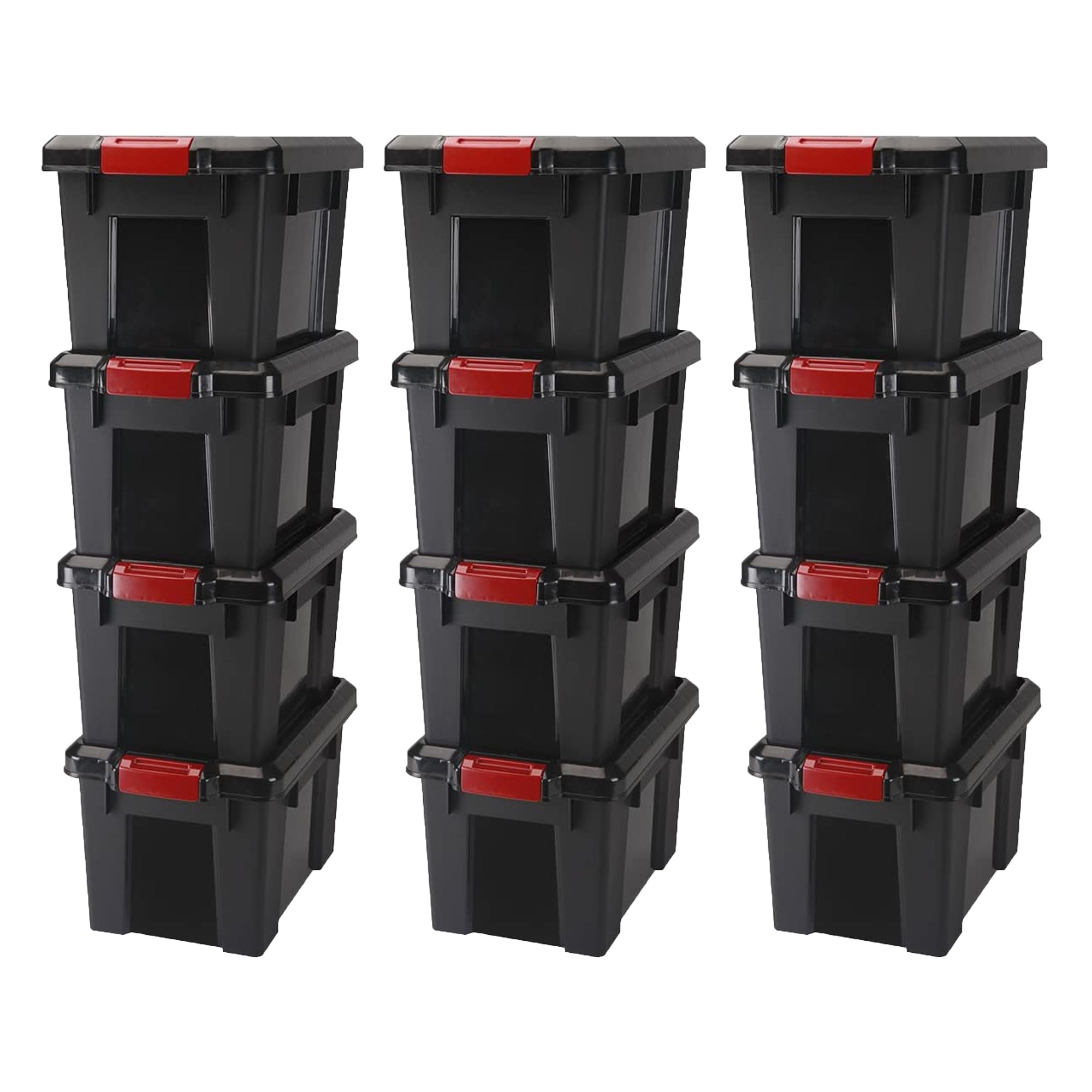 IRIS USA 21 Quart Heavy Duty Latching Storage Totes w/Reinforced Lids (12 Pack)