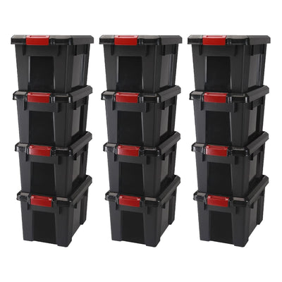 IRIS USA 21 Quart Heavy Duty Latching Storage Totes w/Reinforced Lids (12 Pack)