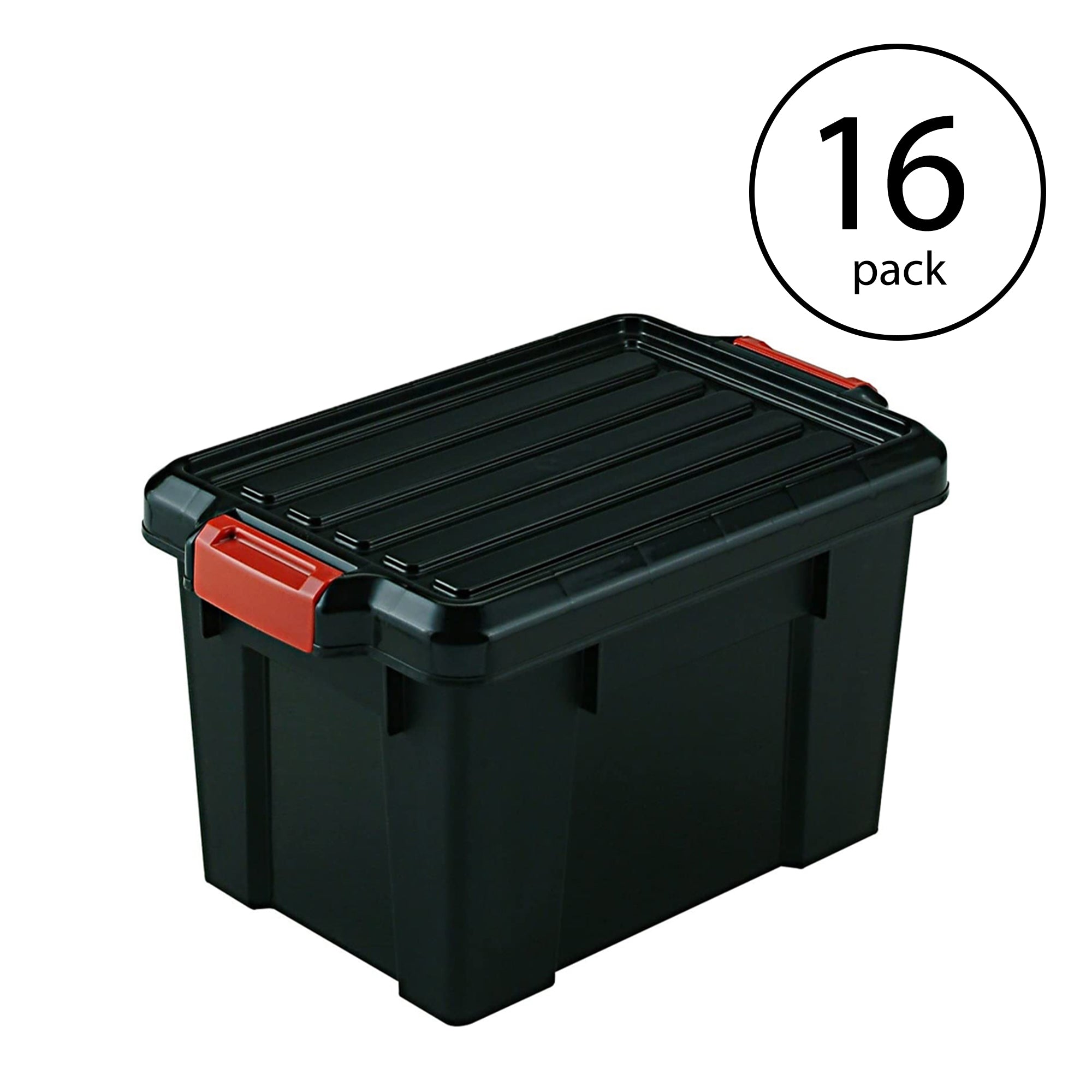 IRIS USA 21 Quart Heavy Duty Latching Storage Totes w/Reinforced Lids (16 Pack)
