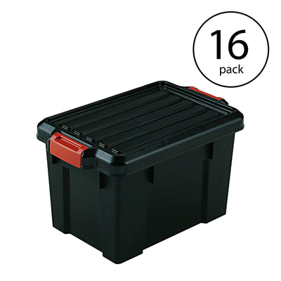 IRIS USA 21 Quart Heavy Duty Latching Storage Totes w/Reinforced Lids (16 Pack)