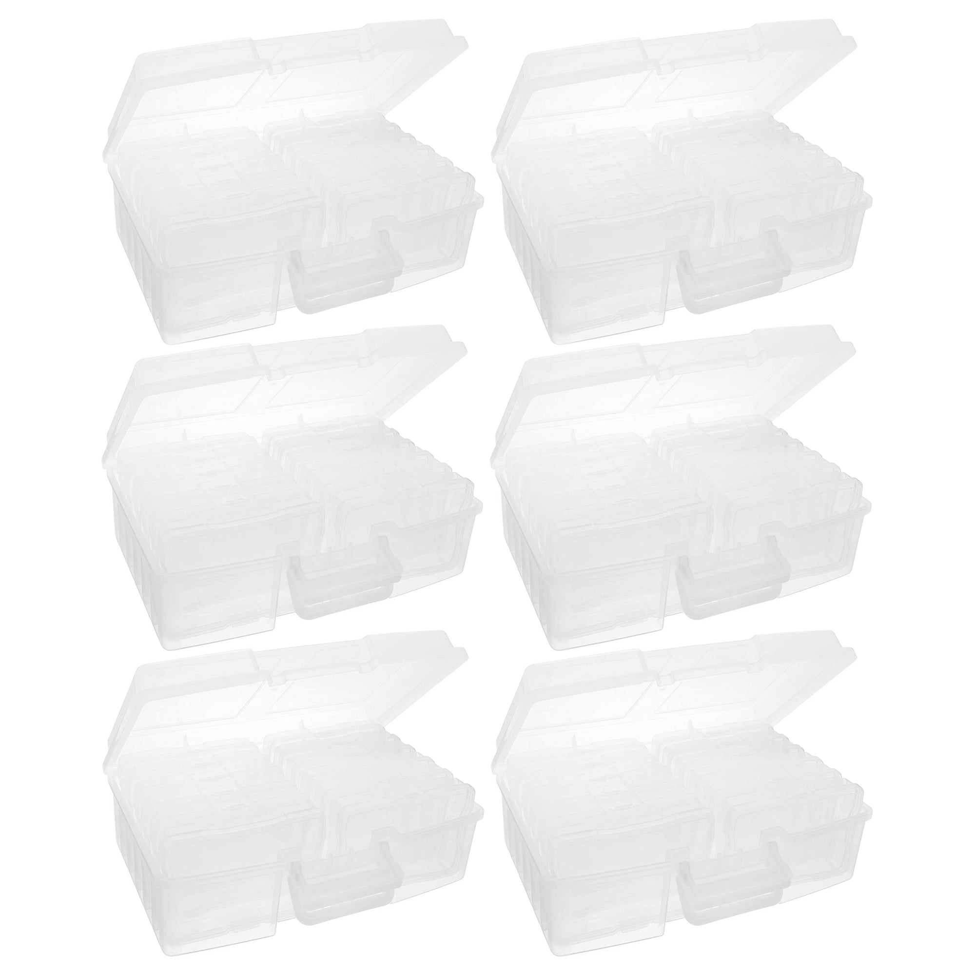 IRIS USA Large Plastic Photo Craft Keeper with 12 4x6in Cases & Handle (6 Pack)
