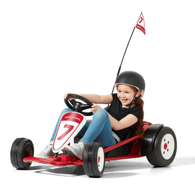 Battery-Powered Adjustable Kids Ultimate Outdoor Go-Kart, Red (Used)