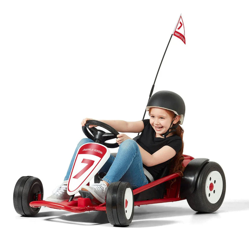 Radio Flyer 941HZ Battery-Powered Adjustable Kids Ultimate Outdoor Go-Kart, Red