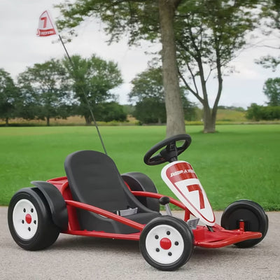 Battery-Powered Adjustable Kids Ultimate Outdoor Go-Kart, Red (Used) - VMInnovations