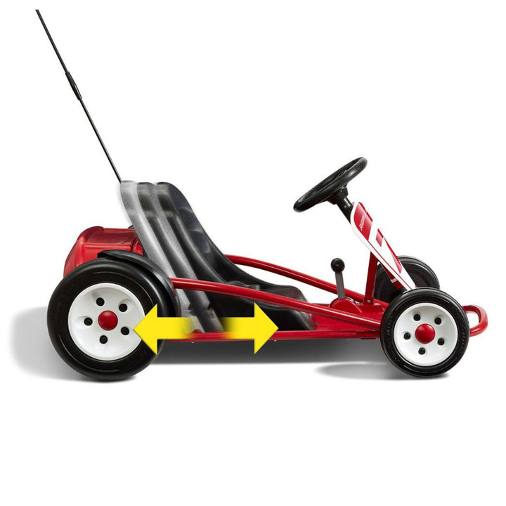 Radio Flyer 941HZ Battery-Powered Adjustable Kids Ultimate Outdoor Go-Kart, Red