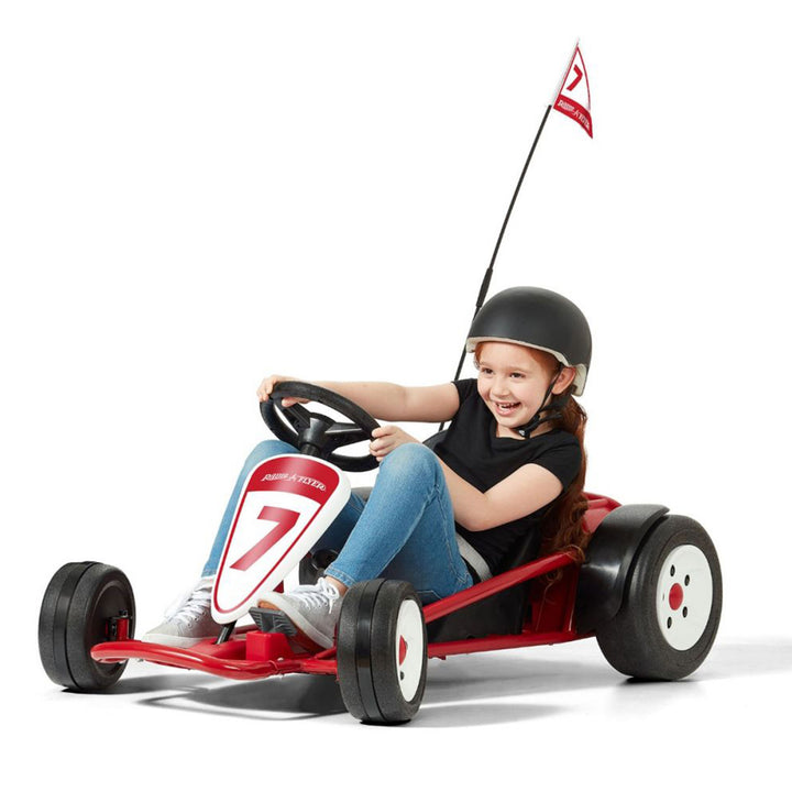 Radio Flyer 941HZ Battery-Powered Adjustable Kids Ultimate Outdoor Go-Kart, Red