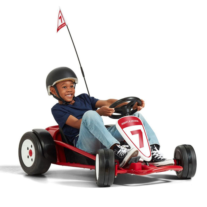 Radio Flyer 941HZ Battery-Powered Adjustable Kids Ultimate Outdoor Go-Kart, Red