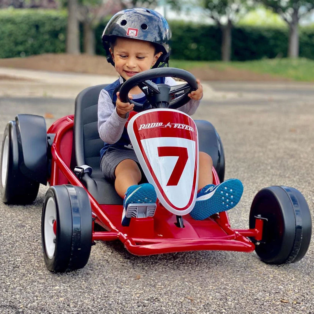 Radio Flyer 941HZ Battery-Powered Adjustable Kids Ultimate Outdoor Go-Kart, Red