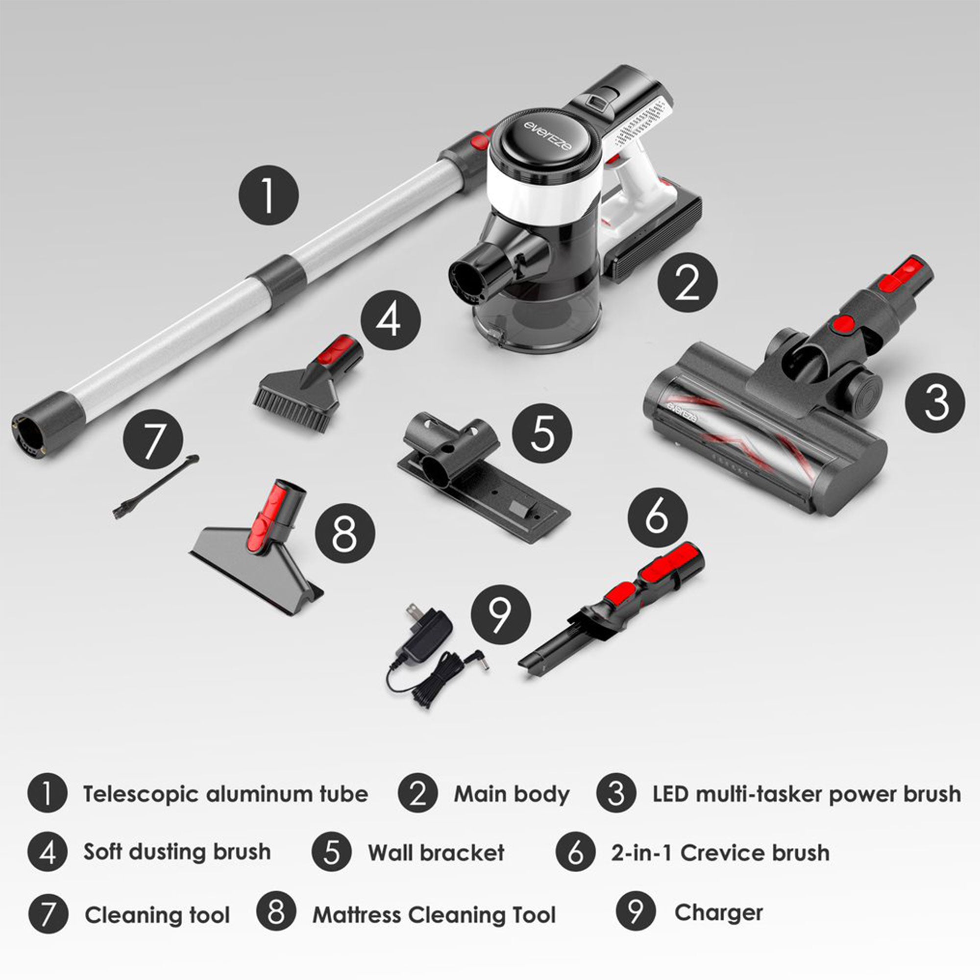 Evereze Cordless Vacuum with 45 Minute Runtime and 1.1 Qt Dust Cup (Open Box) - VMInnovations