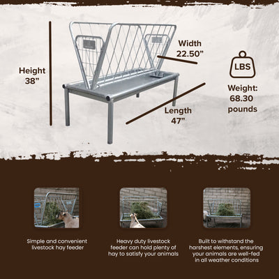 Rugged Ranch Products GV3PF 4 Ft Heavy Duty Galvanized Steel Pasture Feeder - VMInnovations