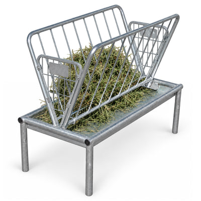 Rugged Ranch Products GV3PF 4 Ft Heavy Duty Galvanized Steel Pasture Feeder - VMInnovations
