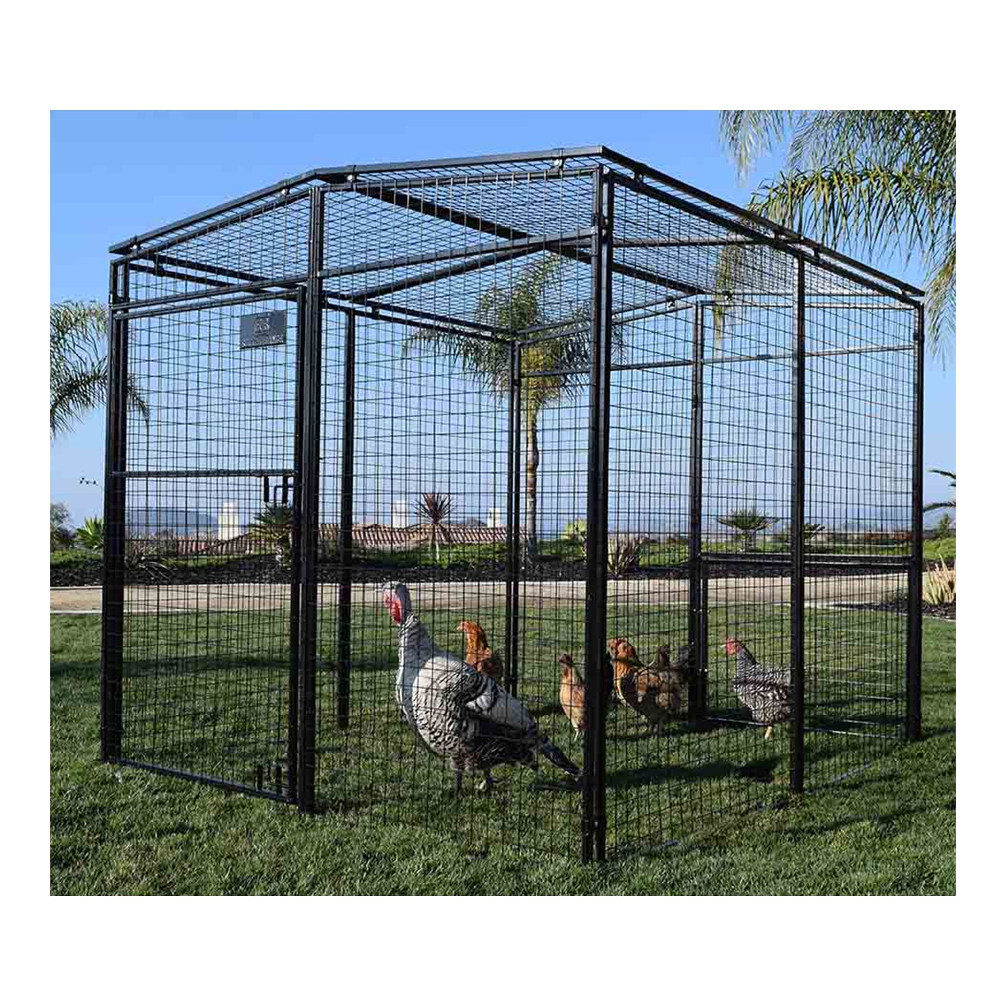 Rugged Ranch Products 6.3 Foot Universal Walk In Pen with Double Latch Entry - VMInnovations