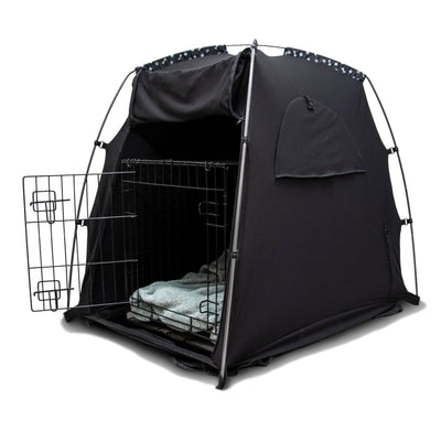 SlumberPod Privacy Pod Portable Polyester Kennel Tent or Pet Bed Cover, Black - VMInnovations