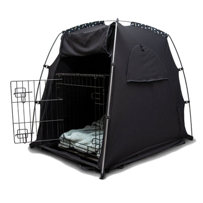 SlumberPod Privacy Pod Portable Polyester Kennel Tent or Pet Bed Cover, Black