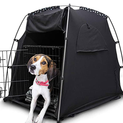 SlumberPod Privacy Pod Portable Polyester Kennel Tent or Pet Bed Cover, Black - VMInnovations