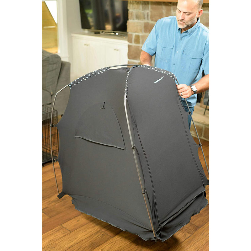 SlumberPod Privacy Pod Portable Polyester Kennel Tent or Pet Bed Cover, Black
