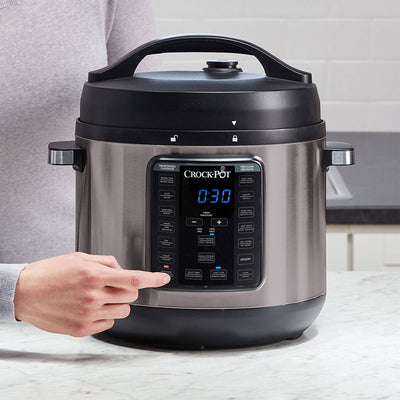 Crock-Pot 8 Quart 13 Program Stainless Steel Crock Pressure Cooker w/ Lid, Black - VMInnovations