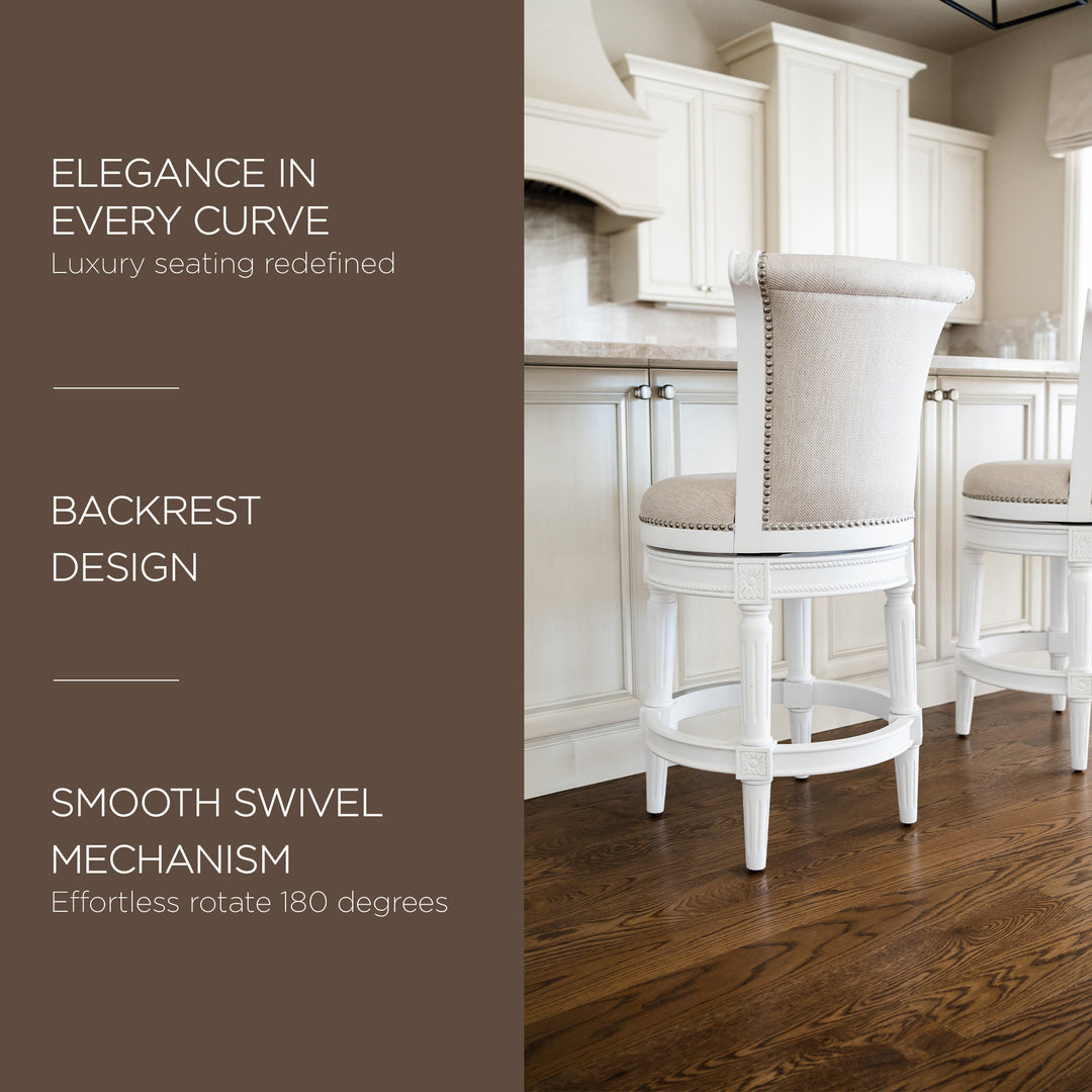 Maven Lane Carved 25" Swivel Counter Bar Stool Nailhead Trim (For Parts)(4 Pack) - VMInnovations