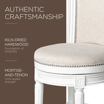 Maven Lane Carved 25" Swivel Counter Bar Stool Nailhead Trim (For Parts)(4 Pack) - VMInnovations