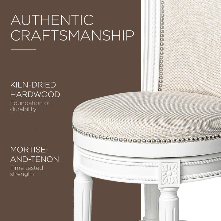 Maven Lane Carved 25" Swivel Counter Bar Stool Nailhead Trim (For Parts)(4 Pack) - VMInnovations