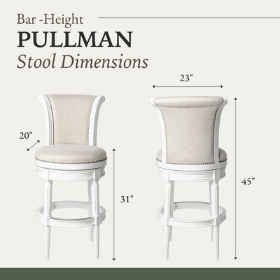 Maven Lane Pullman Swivel Stool Alabaster White, Bar Height (Used) (2 Pack) - VMInnovations