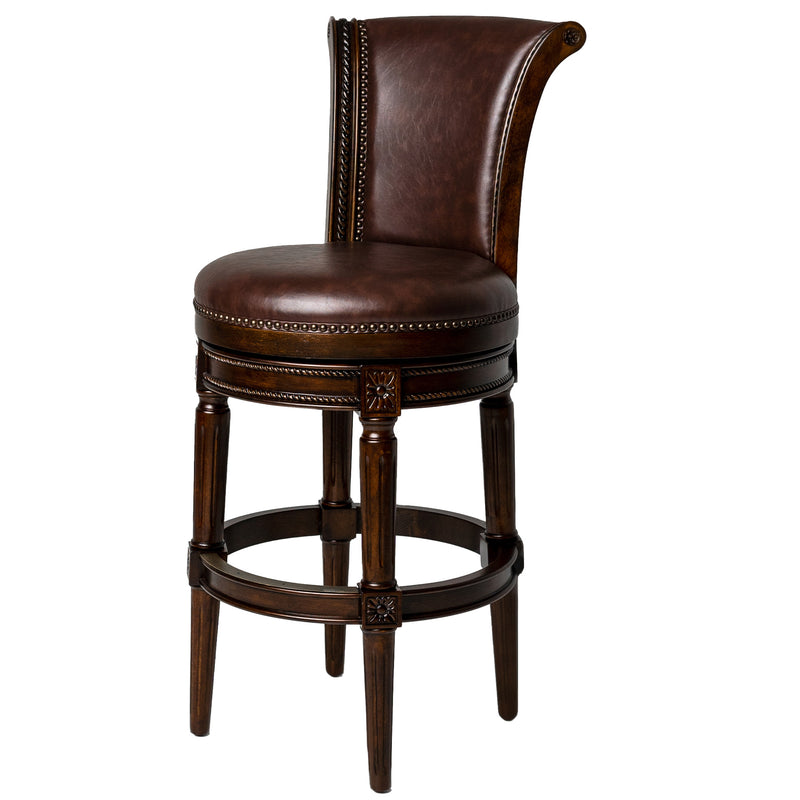 Maven Lane Pullman High-Back Swivel Stool, Dark Walnut, Counter Height(Open Box)