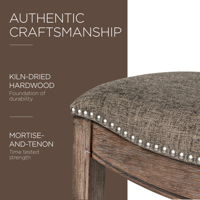 Maven Lane Saddle Bar Stool, 31" High Fabric Seat, Nailhead Trim(For Parts)(4Pk) - VMInnovations