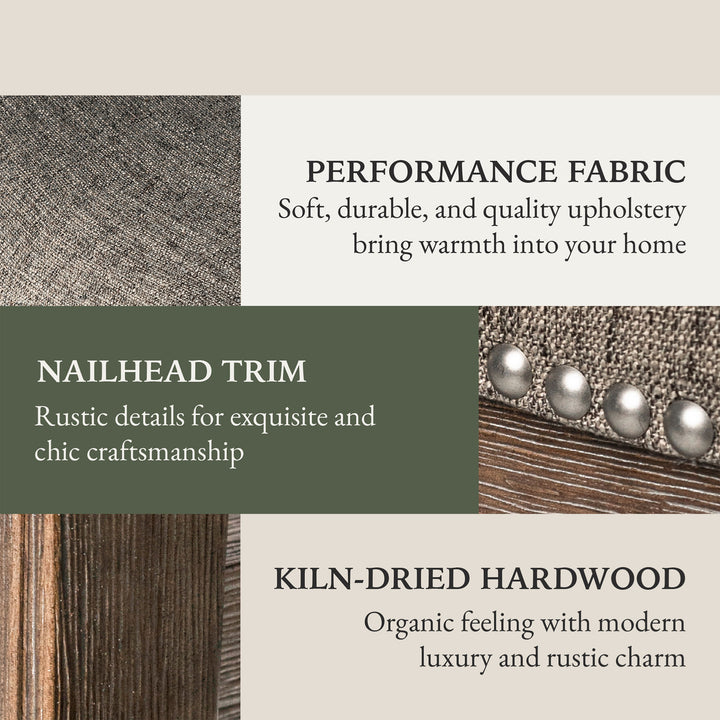 Saddle Bar Stool, 31" High Fabric Seat, Nailhead Trim (For Parts) (2 Pack) - VMInnovations