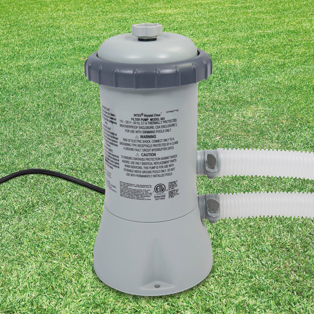 Intex 10ft x 30in Round Metal Frame Above Ground Swimming Pool w/Filter Pump