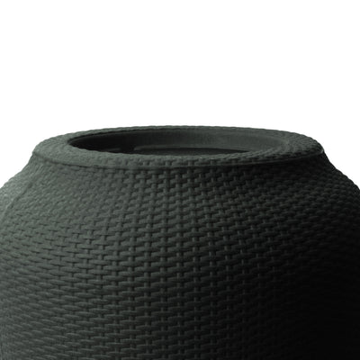 Algreen 50 Gallon Capacity Sustainable Wicker Rain Harvesting Barrel, Black