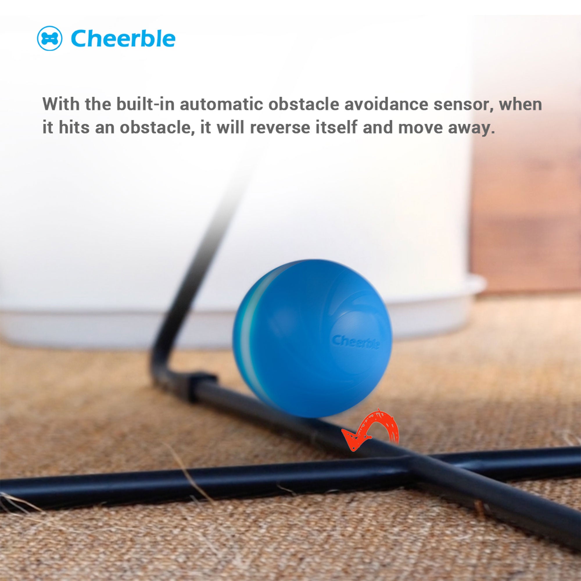 Cheerble Wicked Self Propelling Interactive Dog Toy Ball, Blue (Used) - VMInnovations