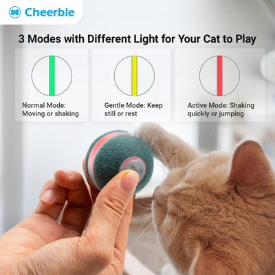 Cheerble Automatic Propelling 3 Speed Interactive Pet Cat Ball (Open Box) - VMInnovations