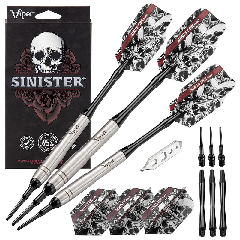 Viper Sinister 95 Percent Tungsten Soft Tip Darts with Grooved Barrel, 18 Grams